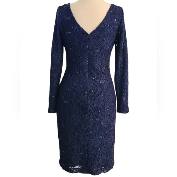 Lauren Ralph Lauren size 6 navy blue dress - Picture 3 of 10